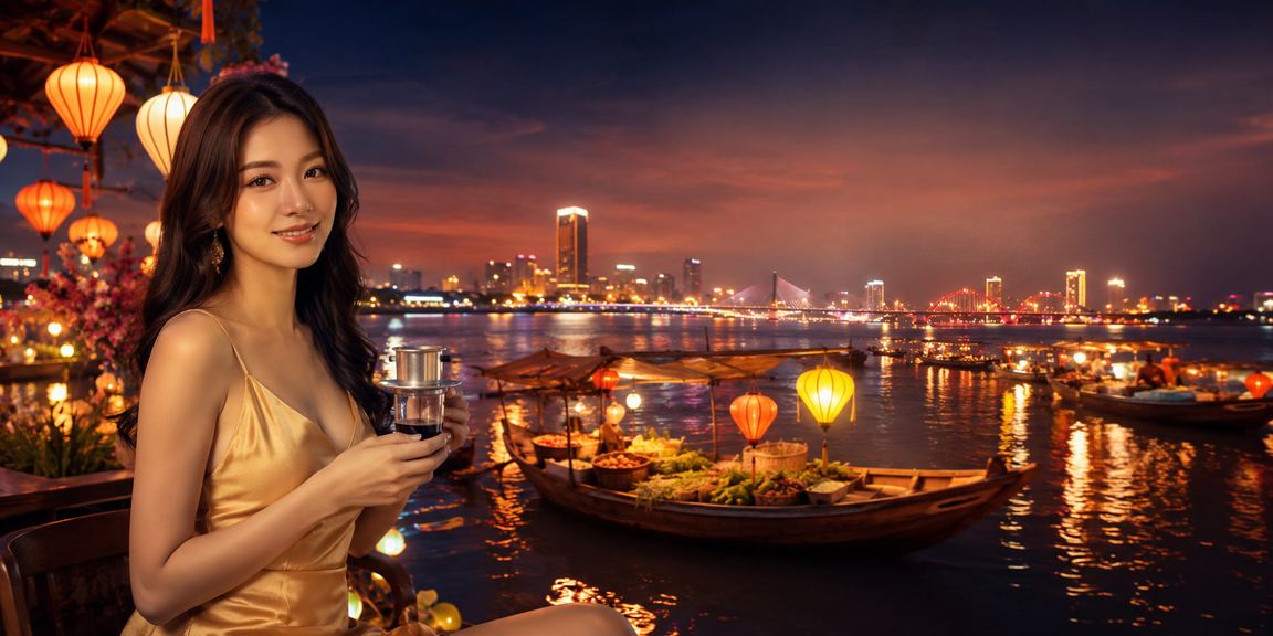 Quán cà phê Đà Nẵng với khách hàng thưởng thức cà phê và trải nghiệm giải trí casino trên điện thoại