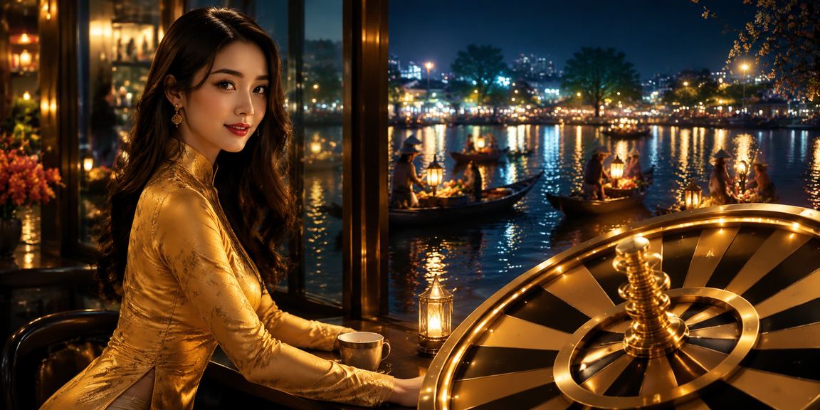 Người phụ nữ mặc áo dài tại Hà Nội tham gia chơi roulette live casino trực tuyến