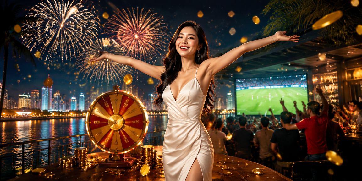 Không khí lễ hội tại sòng bài Hà Nội với bàn roulette và đèn trang trí sáng rực rỡ